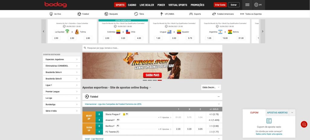 bodog betting section
