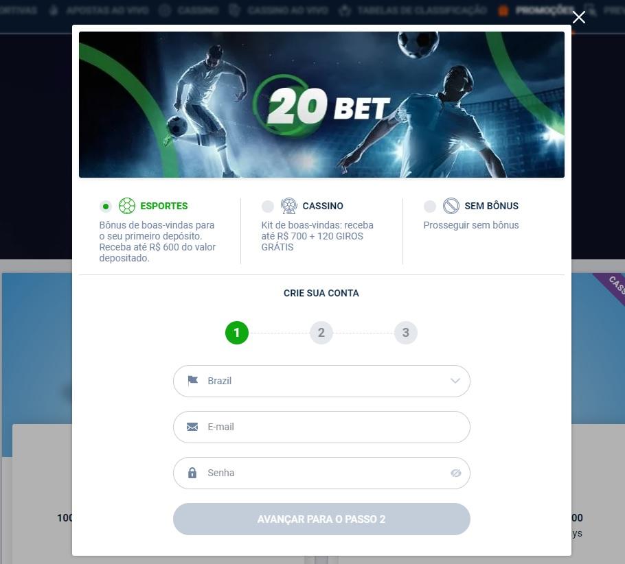 how to register at 20bet