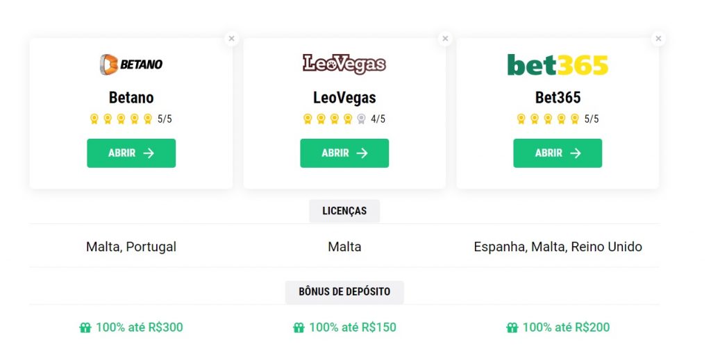 comparison of bookmakers leovegas and betano